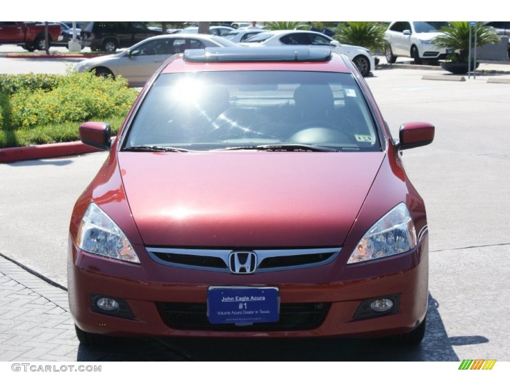 2007 Accord EX-L V6 Sedan - Moroccan Red Pearl / Gray photo #3