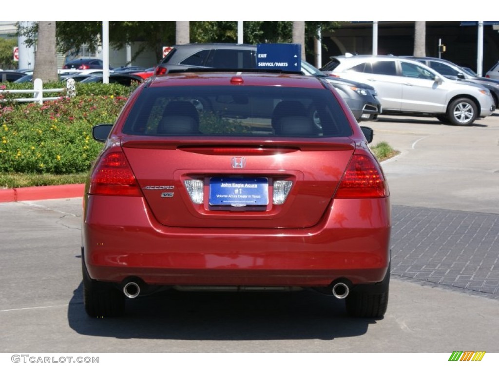 2007 Accord EX-L V6 Sedan - Moroccan Red Pearl / Gray photo #4