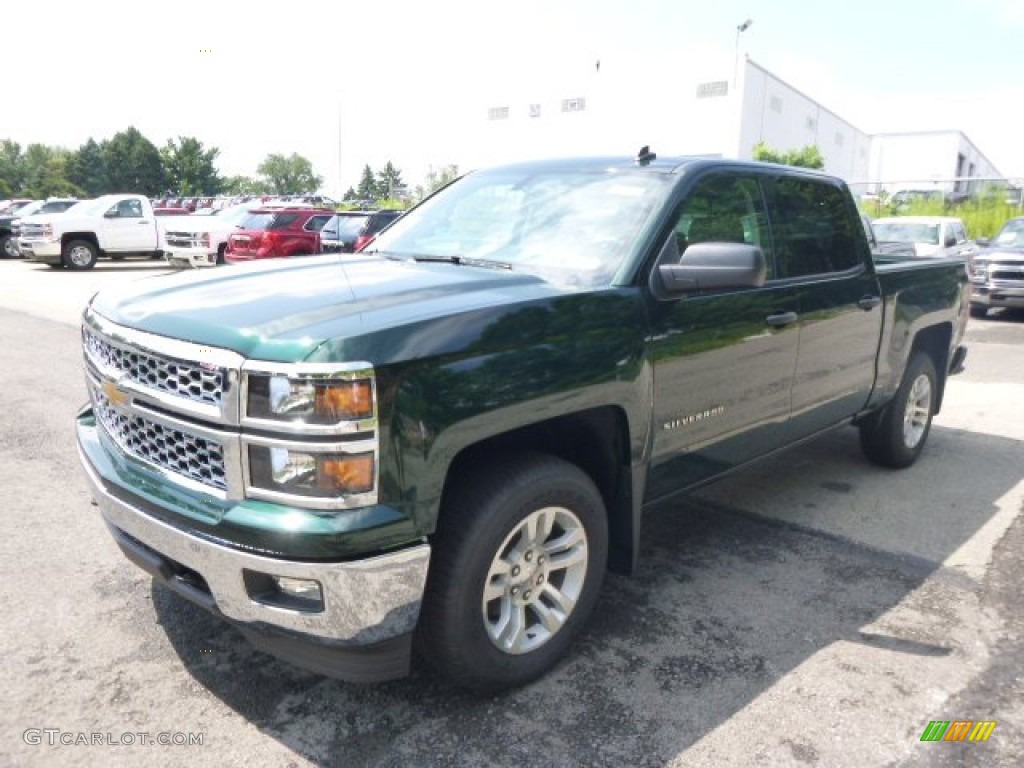 2014 Silverado 1500 LT Crew Cab 4x4 - Rainforest Green Metallic / Cocoa/Dune photo #2