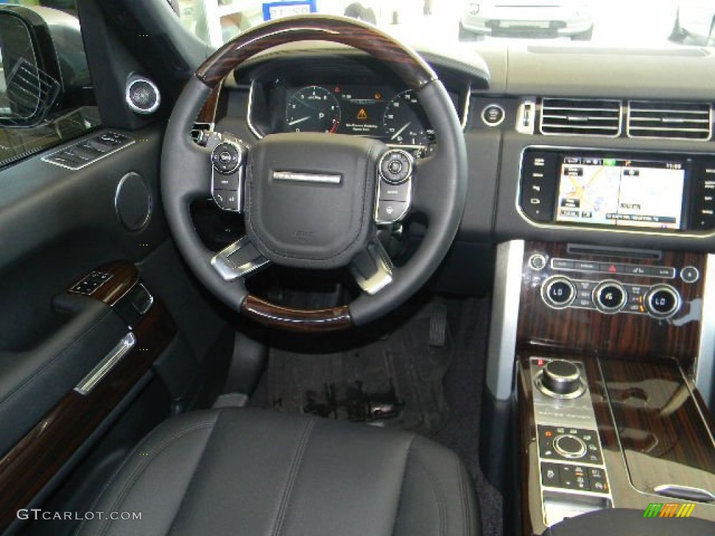 2014 Land Rover Range Rover Standard Range Rover Model Ebony/Ebony Steering Wheel Photo #96270546