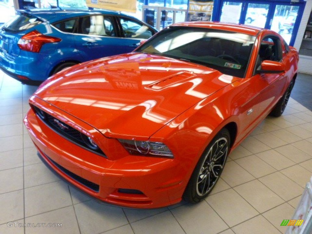 2014 Mustang GT Premium Coupe - Race Red / Charcoal Black/Cashmere Accent photo #2