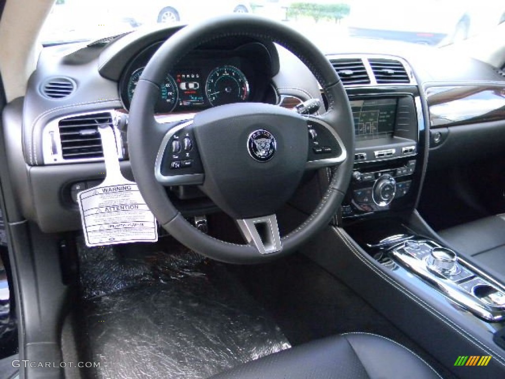 2015 Jaguar XK Coupe Warm Charcoal Steering Wheel Photo #96272664
