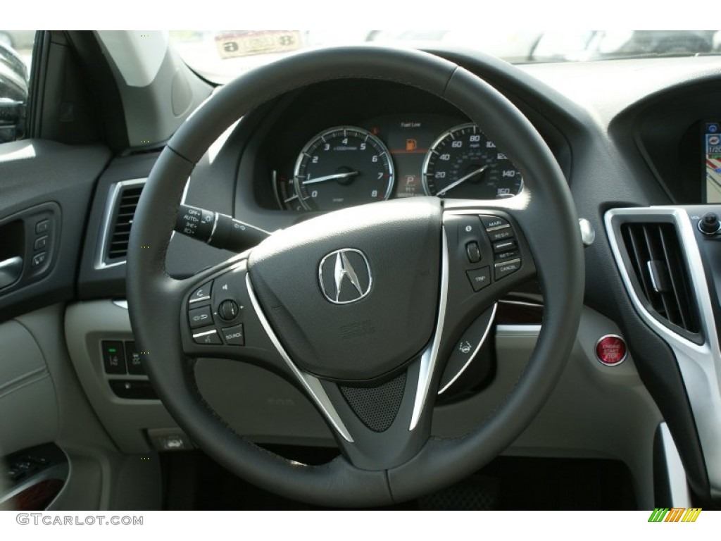 2015 Acura TLX 3.5 Technology Graystone Steering Wheel Photo #96274470