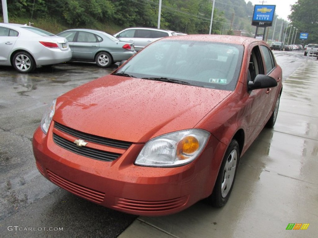 2007 Cobalt LS Sedan - Sunburst Orange Metallic / Gray photo #8