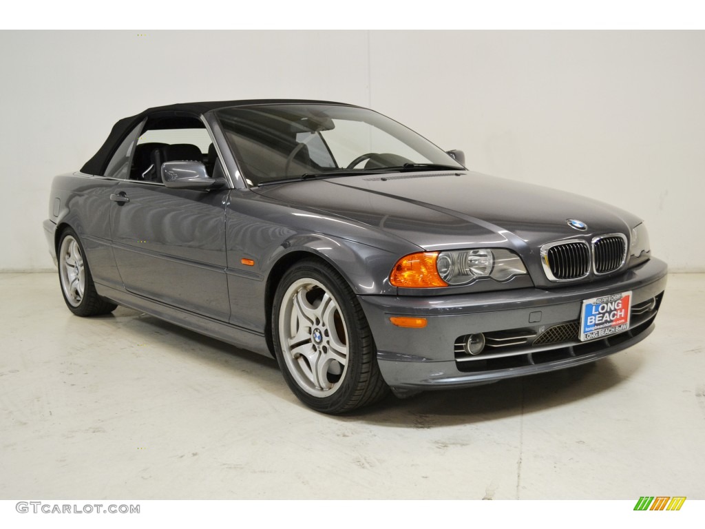 2001 3 Series 330i Convertible - Steel Grey Metallic / Black photo #2