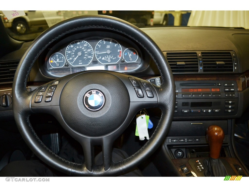2001 BMW 3 Series 330i Convertible Black Steering Wheel Photo #96280635
