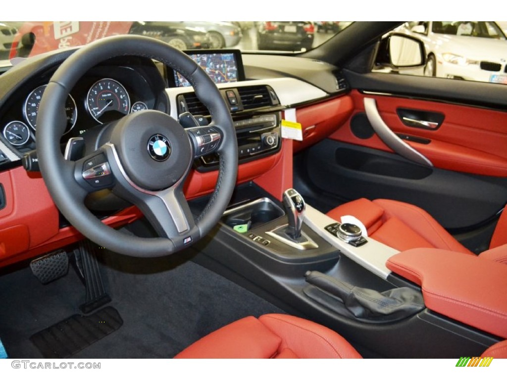 Coral Red/Black Highlight Interior 2015 BMW 4 Series 428i Gran Coupe Photo #96280752