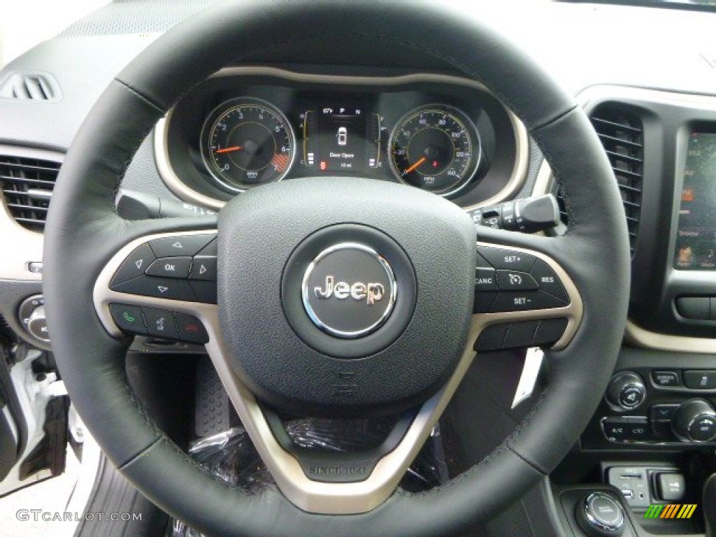 2015 Jeep Cherokee Latitude 4x4 Black Steering Wheel Photo #96284301
