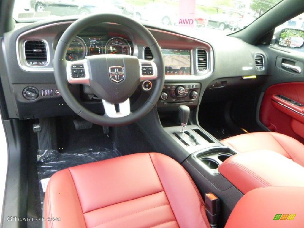 Black/Red Interior 2014 Dodge Charger R/T AWD Photo #96286065