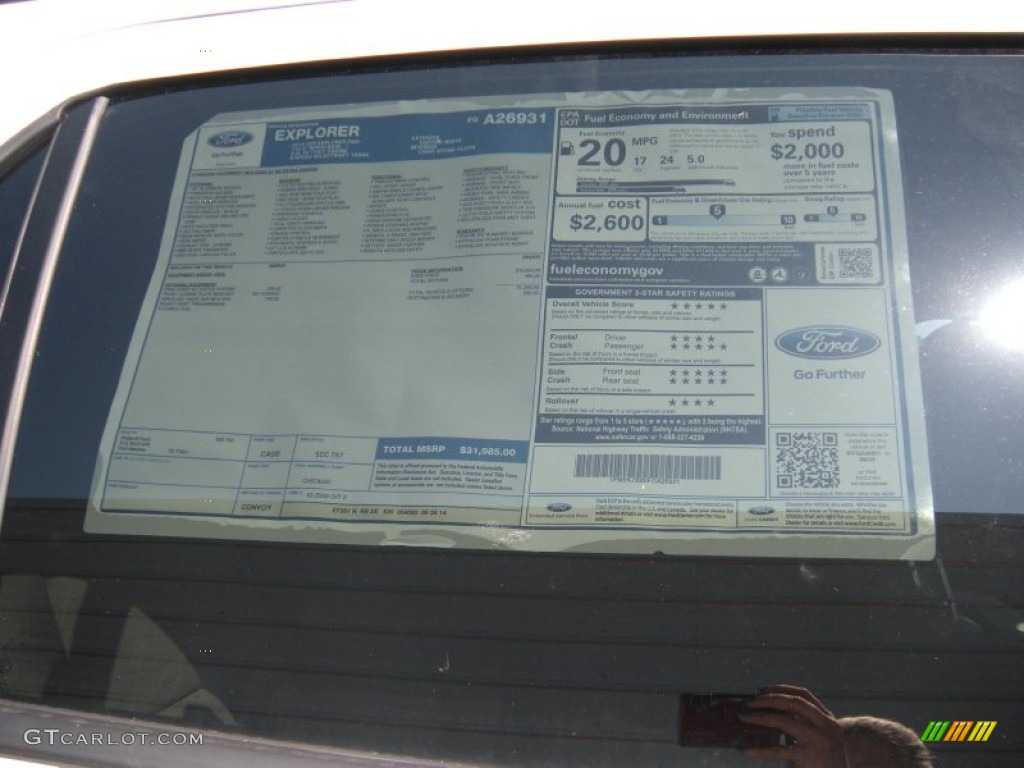 2015 Ford Explorer FWD Window Sticker Photo #96287232