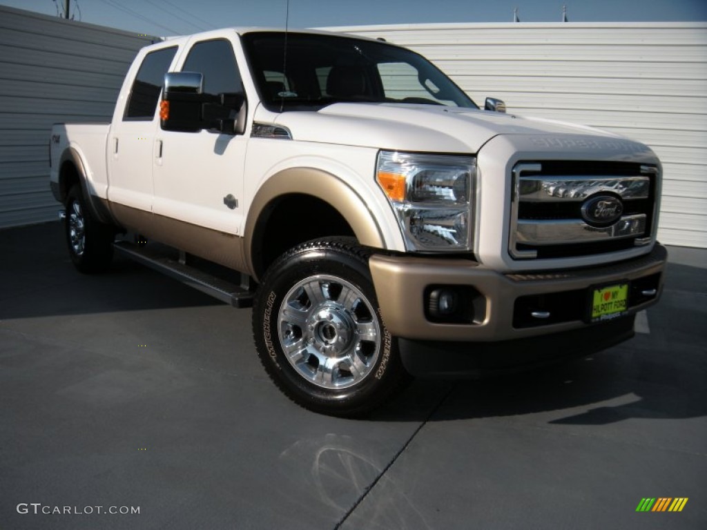 2014 F250 Super Duty King Ranch Crew Cab 4x4 - Oxford White / King Ranch Chaparral Leather/Adobe Trim photo #1