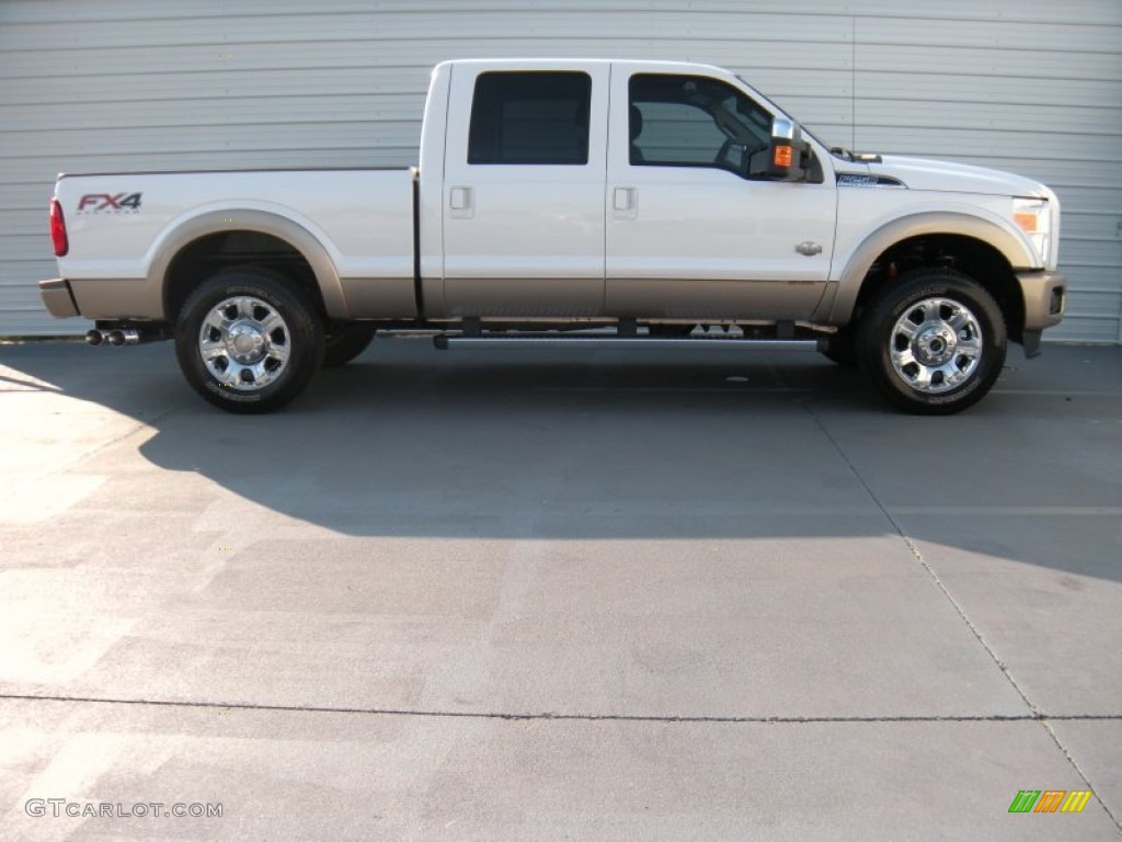 2014 F250 Super Duty King Ranch Crew Cab 4x4 - Oxford White / King Ranch Chaparral Leather/Adobe Trim photo #3