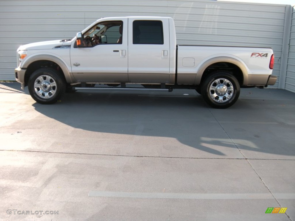 2014 F250 Super Duty King Ranch Crew Cab 4x4 - Oxford White / King Ranch Chaparral Leather/Adobe Trim photo #6