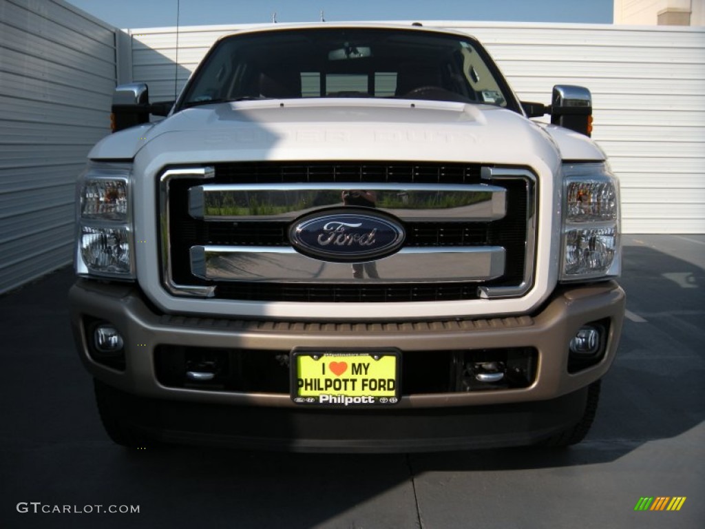 2014 F250 Super Duty King Ranch Crew Cab 4x4 - Oxford White / King Ranch Chaparral Leather/Adobe Trim photo #8