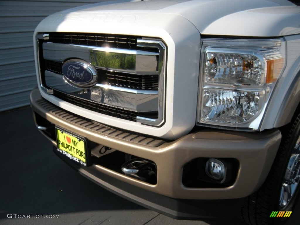2014 F250 Super Duty King Ranch Crew Cab 4x4 - Oxford White / King Ranch Chaparral Leather/Adobe Trim photo #10