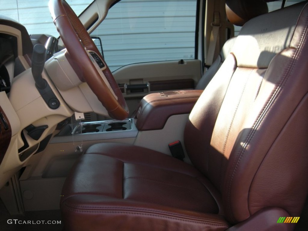 2014 F250 Super Duty King Ranch Crew Cab 4x4 - Oxford White / King Ranch Chaparral Leather/Adobe Trim photo #37