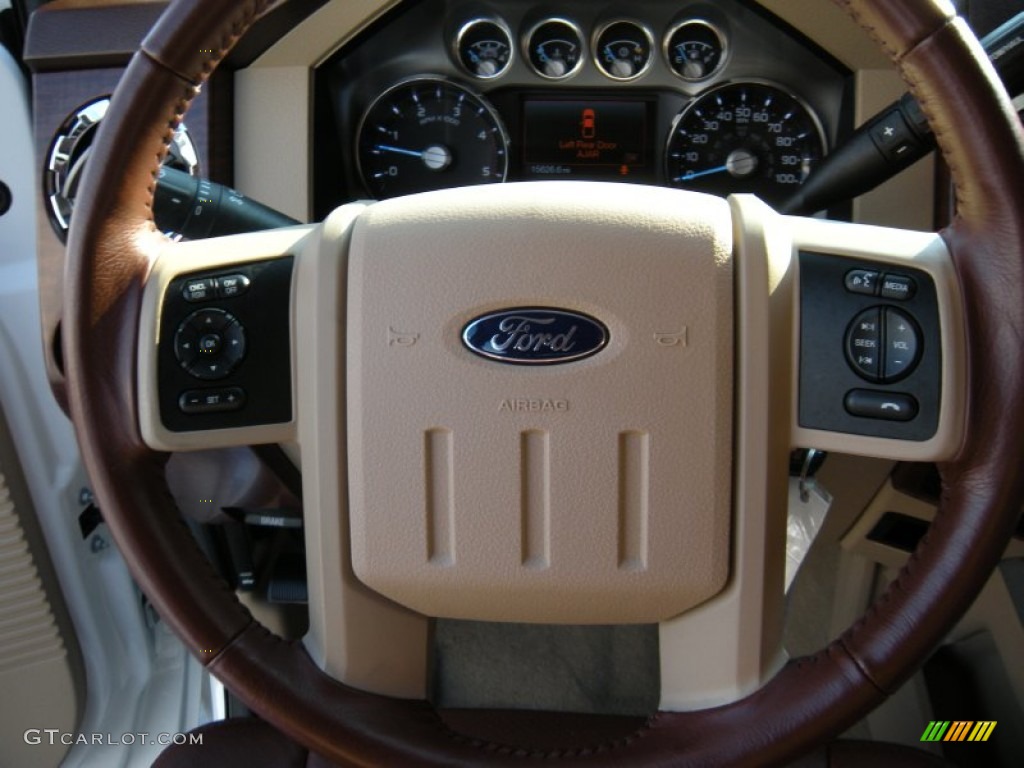 2014 F250 Super Duty King Ranch Crew Cab 4x4 - Oxford White / King Ranch Chaparral Leather/Adobe Trim photo #47