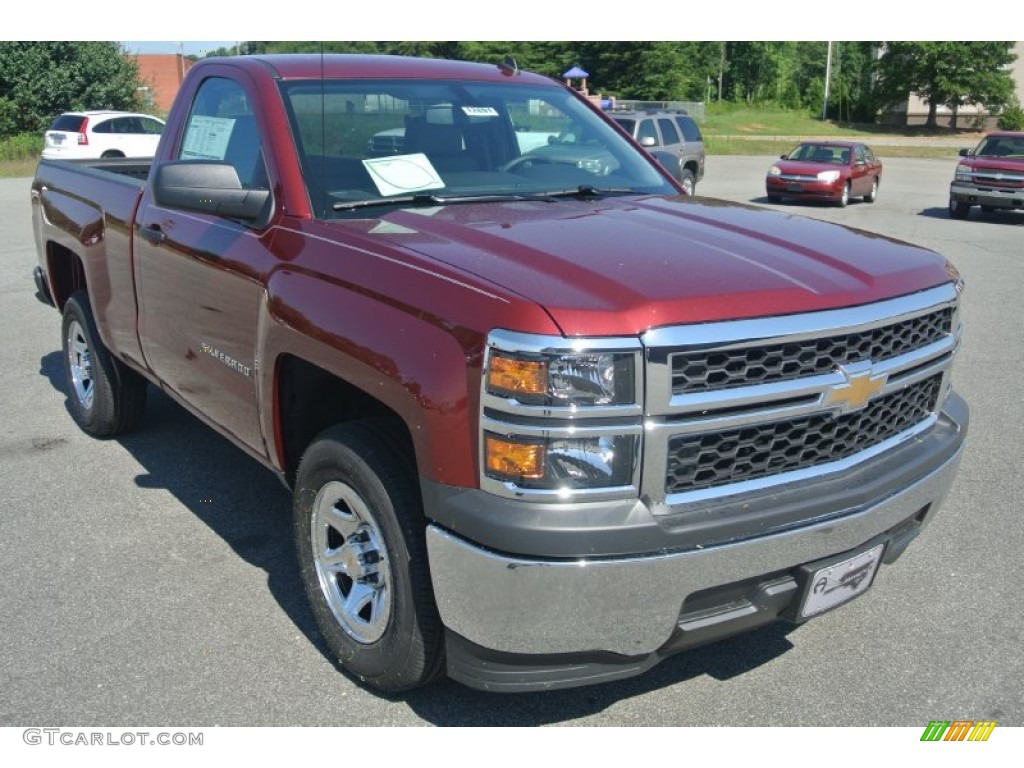 2014 Silverado 1500 WT Regular Cab - Deep Ruby Metallic / Jet Black/Dark Ash photo #1