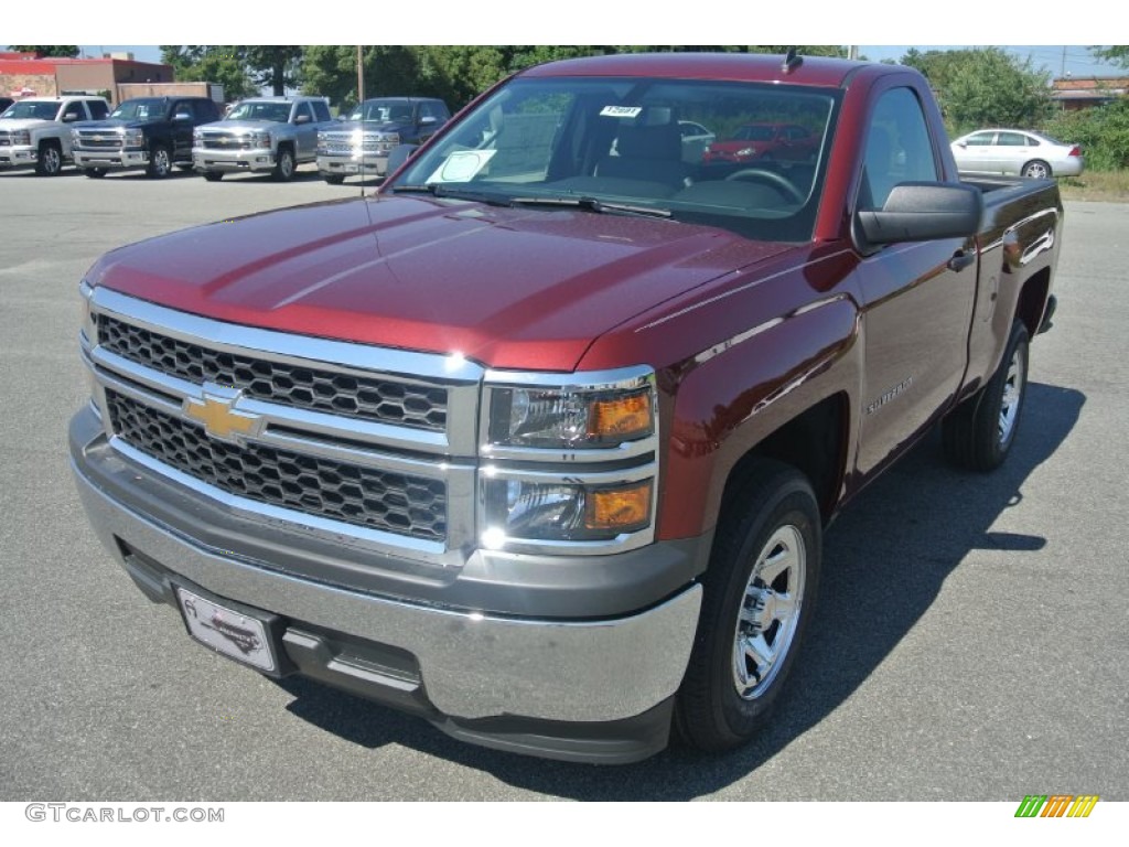 2014 Silverado 1500 WT Regular Cab - Deep Ruby Metallic / Jet Black/Dark Ash photo #2