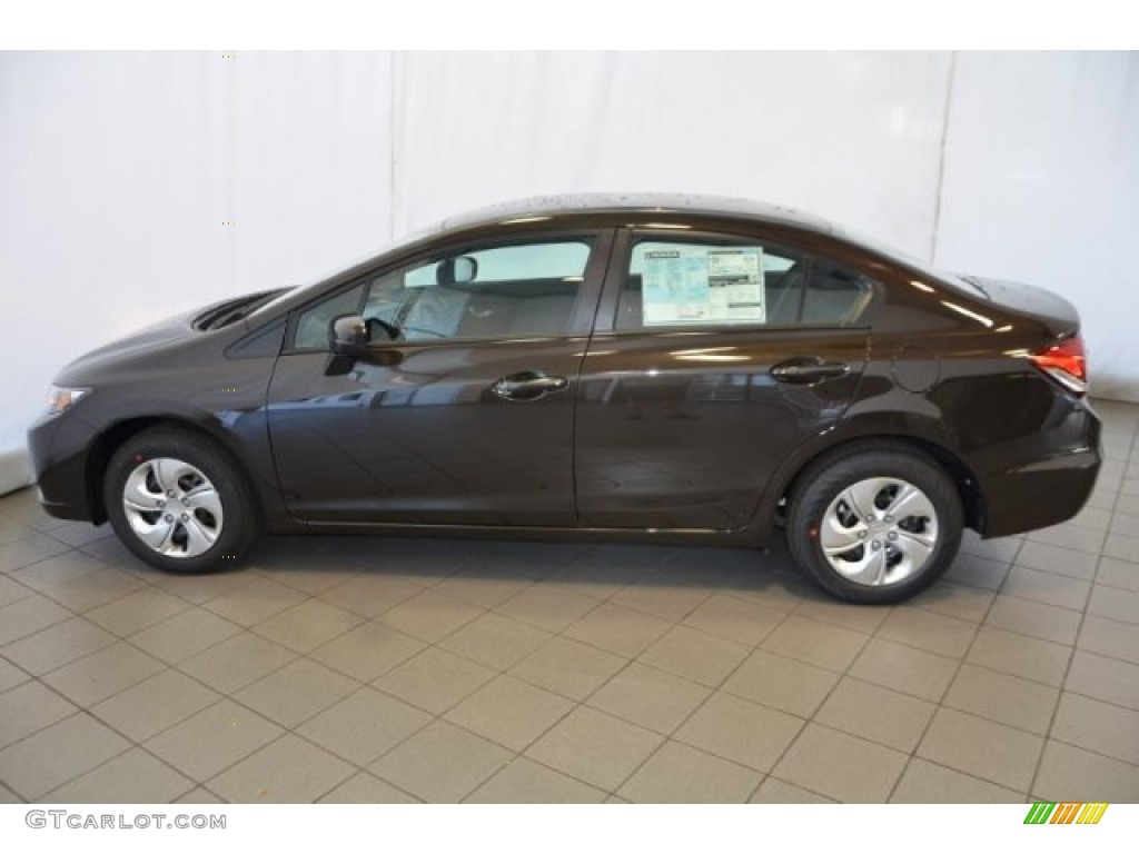 Kona Coffee Metallic 2014 Honda Civic LX Sedan Exterior Photo #96315807