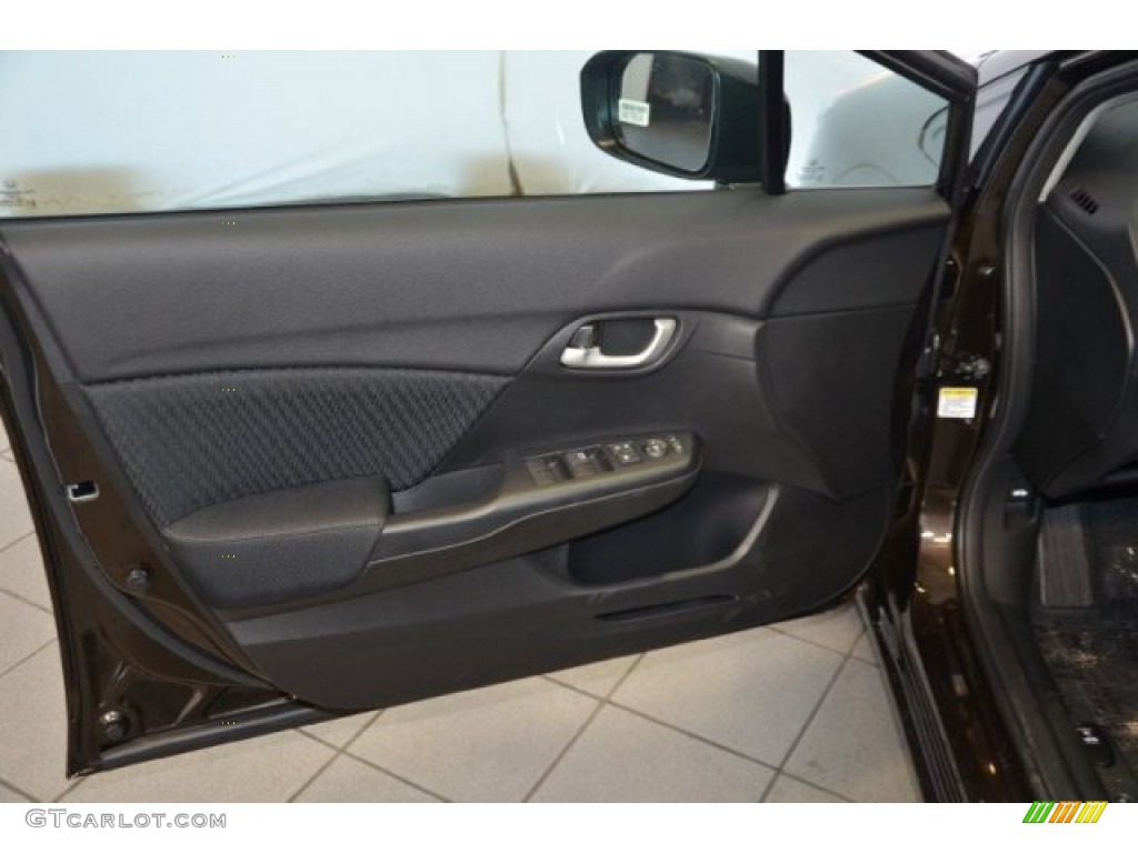 2014 Civic LX Sedan - Kona Coffee Metallic / Black photo #7