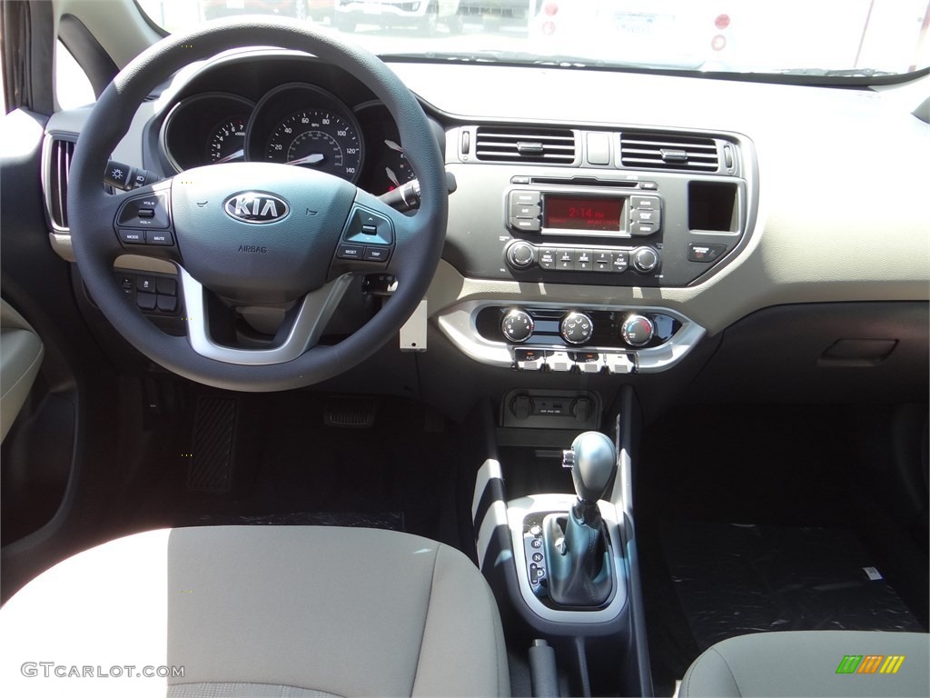 2015 Kia Rio LX Beige Dashboard Photo #96317712