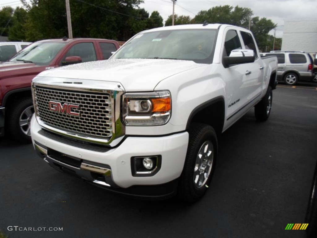 Summit White 2015 GMC Sierra 2500HD Denali Crew Cab 4x4 Exterior Photo #96318354