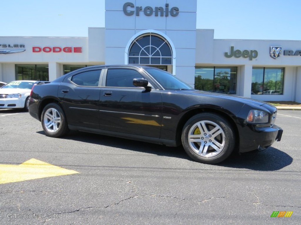 2007 Charger R/T - Brilliant Black Crystal Pearl / Dark Slate Gray/Light Graystone photo #1