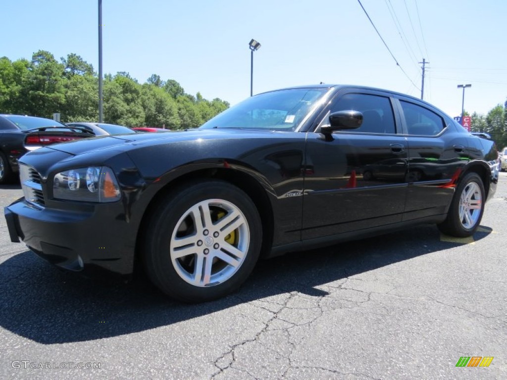2007 Charger R/T - Brilliant Black Crystal Pearl / Dark Slate Gray/Light Graystone photo #3