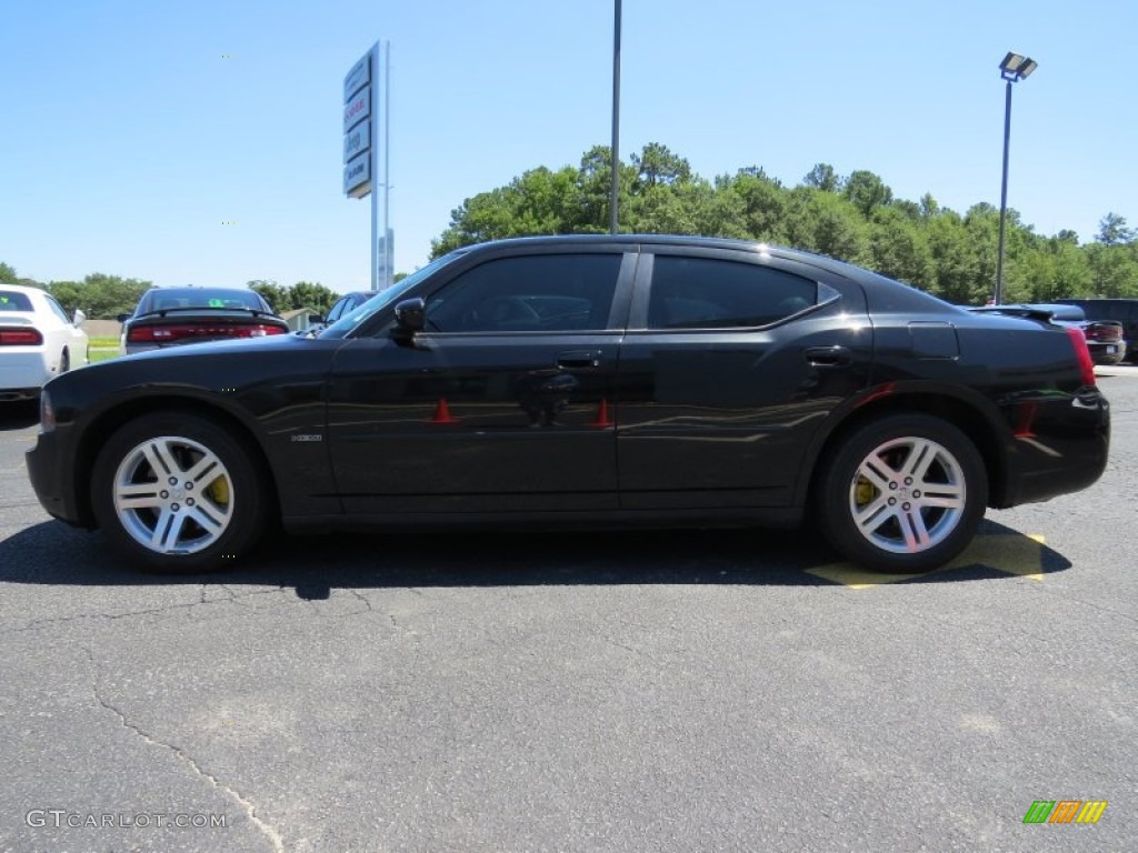 2007 Charger R/T - Brilliant Black Crystal Pearl / Dark Slate Gray/Light Graystone photo #4