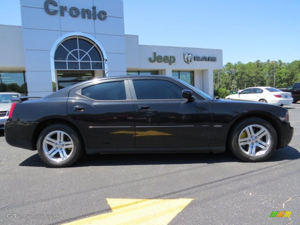 2007 Charger R/T - Brilliant Black Crystal Pearl / Dark Slate Gray/Light Graystone photo #8
