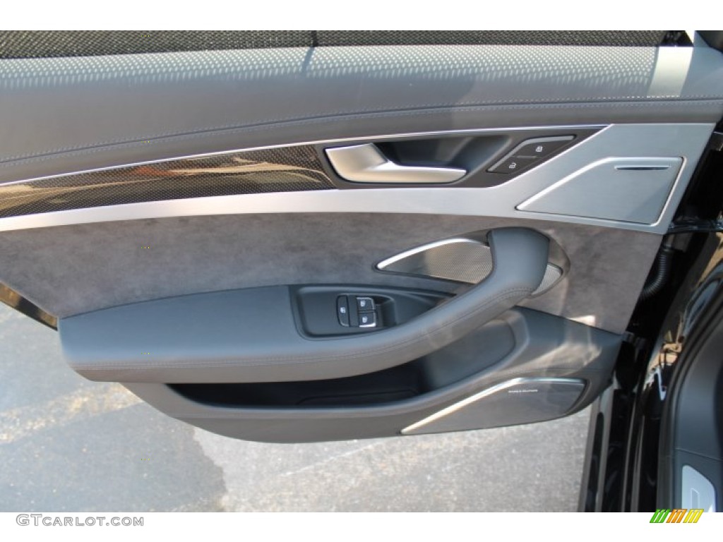 2015 Audi S8 quattro S Black Valcona Door Panel Photo #96330579