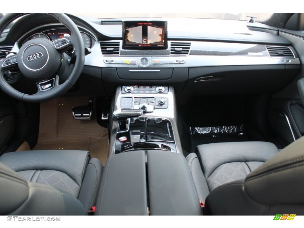 2015 Audi S8 quattro S Black Valcona Dashboard Photo #96330654