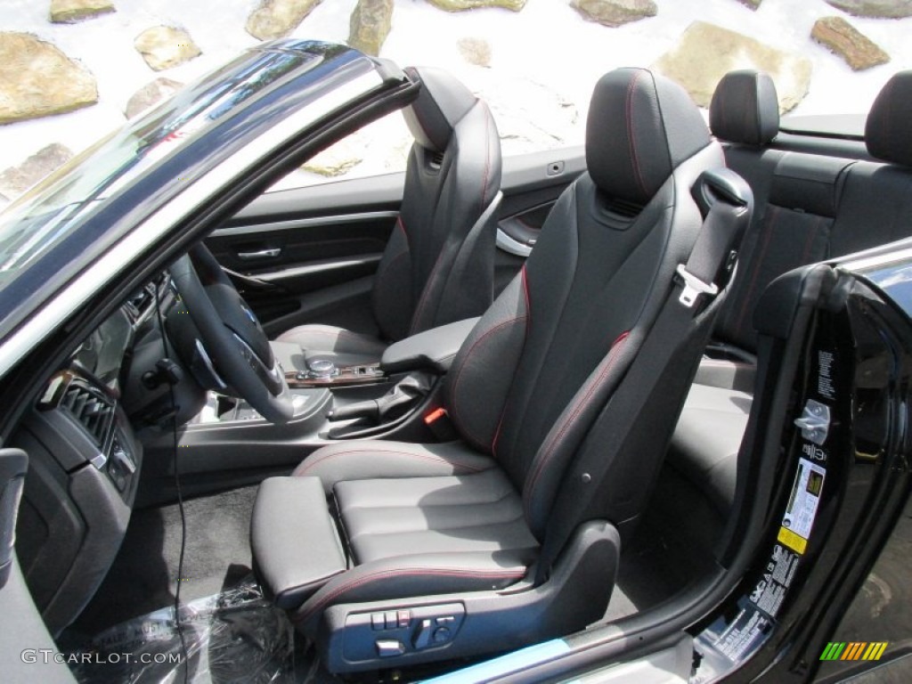Black Interior 2015 BMW 4 Series 428i xDrive Convertible Photo #96339329