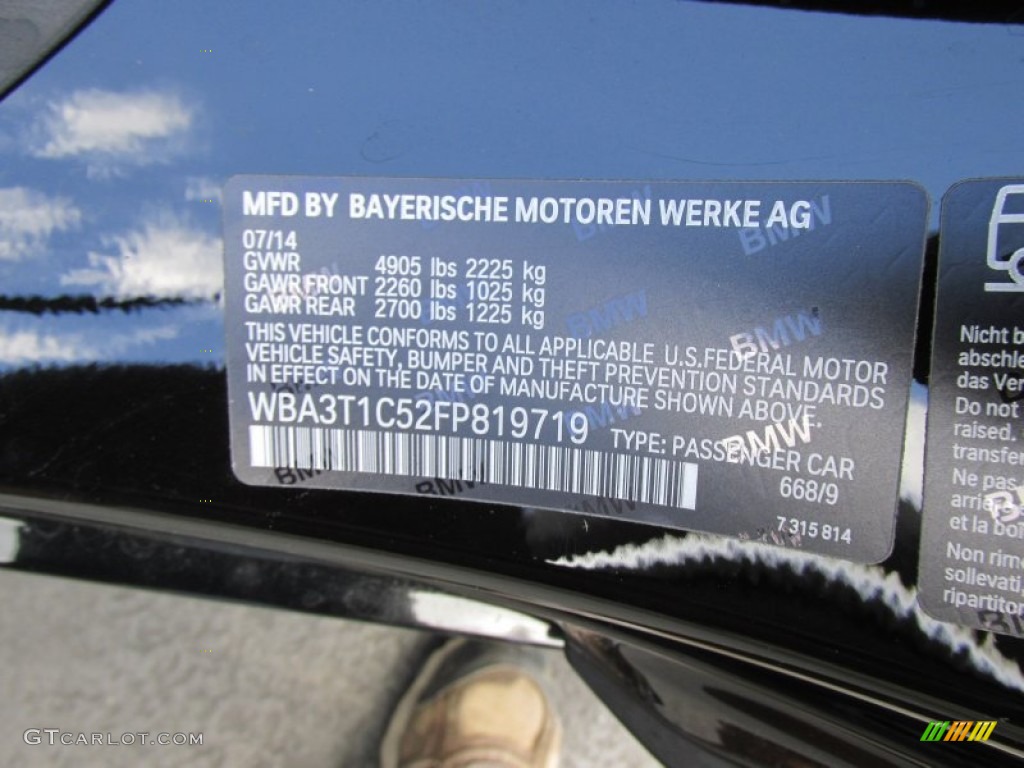 2015 4 Series Color Code 668 for Jet Black Photo #96339536