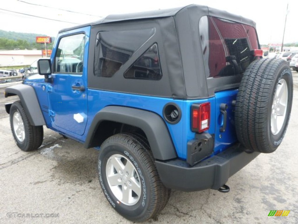 Hydro Blue Pearl 2015 Jeep Wrangler Sport S 4x4 Exterior Photo #96340535