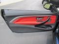 Coral Red/Black Highlight 2015 BMW 4 Series 428i xDrive Convertible Door Panel