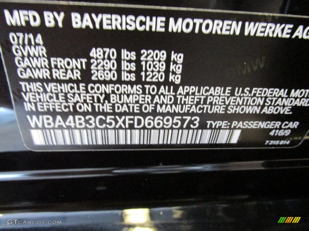 2015 4 Series Color Code 416 for Carbon Black Metallic Photo #96342182