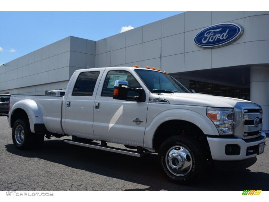 White Platinum 2015 Ford F350 Super Duty Platinum Crew Cab 4x4 DRW Exterior Photo #96344537
