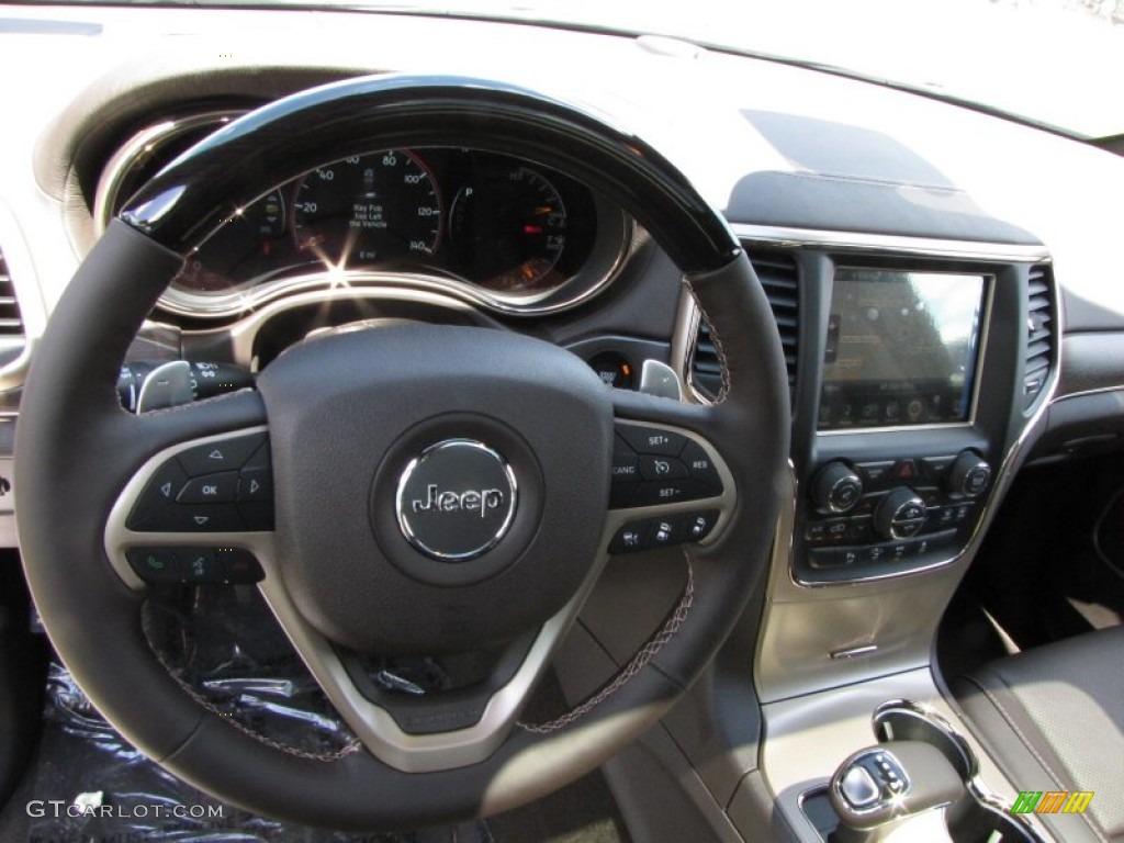 2015 Jeep Grand Cherokee Summit 4x4 Summit Brown Steering Wheel Photo #96349541