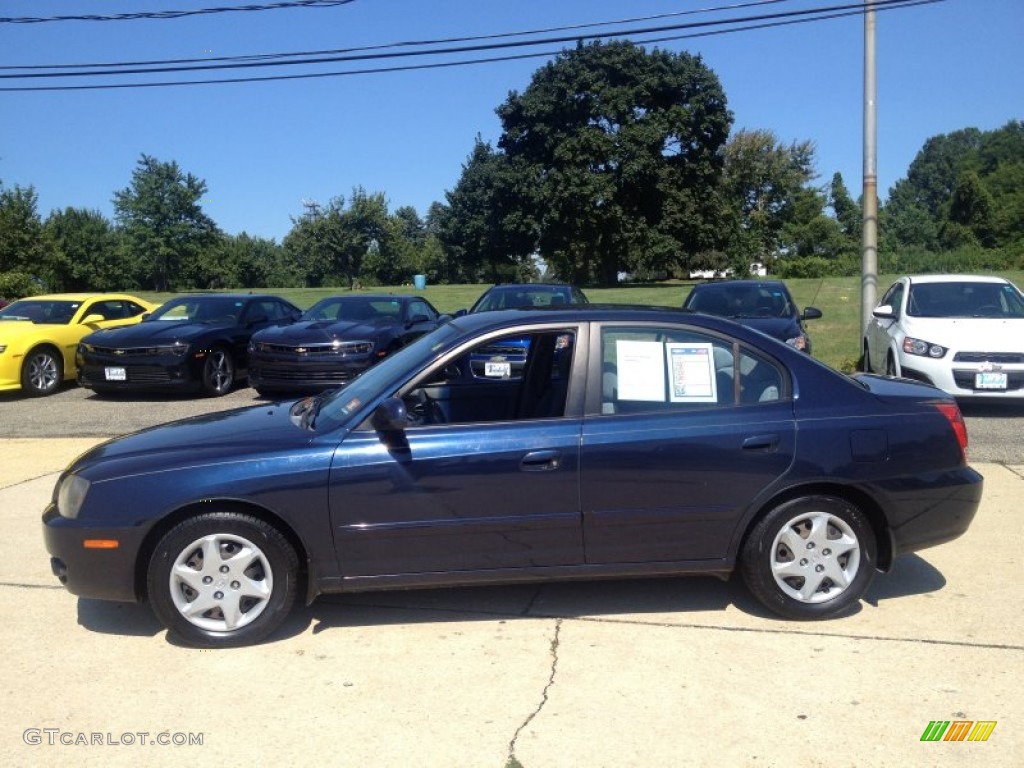 2005 Elantra GLS Sedan - Moonlit Blue / Gray photo #10