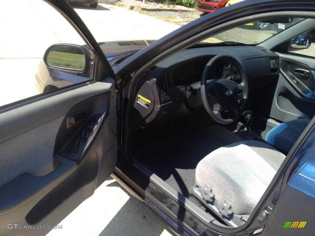 2005 Elantra GLS Sedan - Moonlit Blue / Gray photo #14