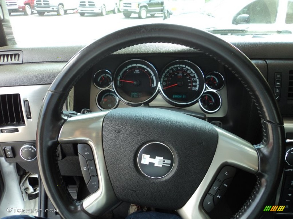 2008 Hummer H2 SUT Ebony Black Steering Wheel Photo #96357110