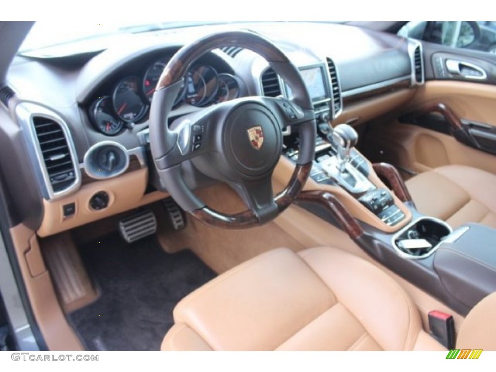 Natural Espresso/Cognac Interior 2013 Porsche Cayenne Turbo Photo #96357255