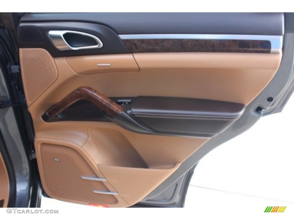 2013 Porsche Cayenne Turbo Natural Espresso/Cognac Door Panel Photo #96357887