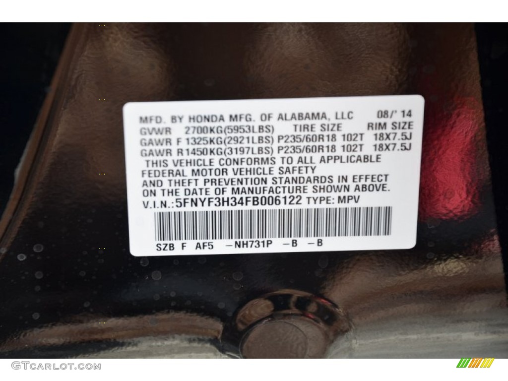 2015 Pilot SE - Crystal Black Pearl / Gray photo #31