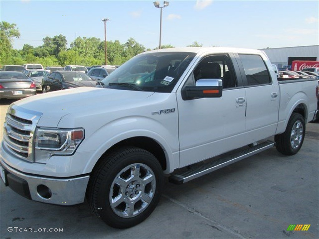 2014 F150 Lariat SuperCrew - White Platinum / Black photo #3