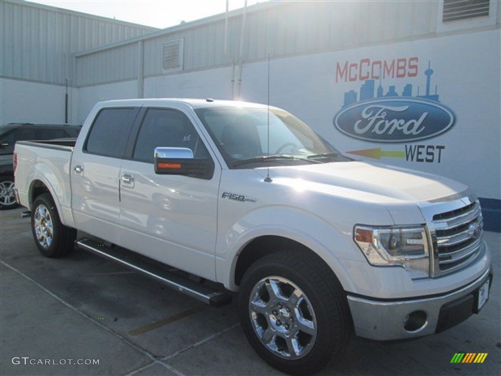 2014 F150 Lariat SuperCrew - White Platinum / Black photo #4