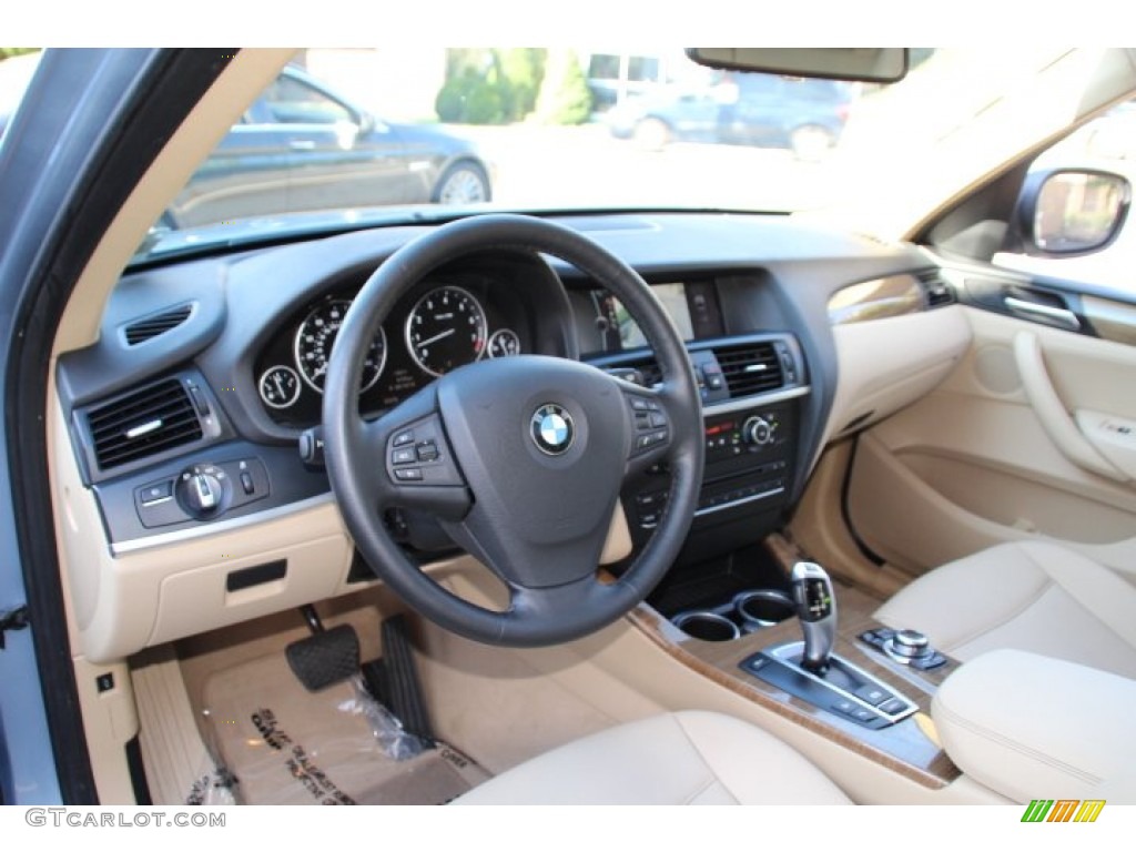 2011 X3 xDrive 28i - Blue Water Metallic / Sand Beige Nevada Leather photo #9