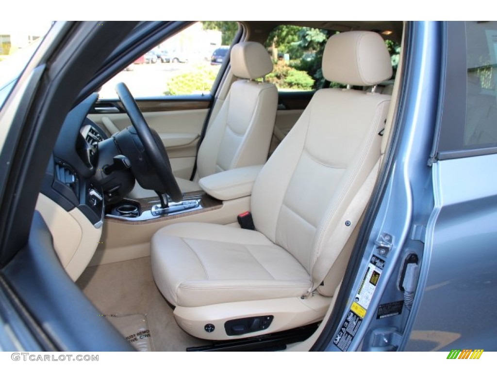 2011 X3 xDrive 28i - Blue Water Metallic / Sand Beige Nevada Leather photo #11